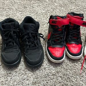 Nike & Jordan shoes for boys (black,red,&gray) size 5 and 6 youth